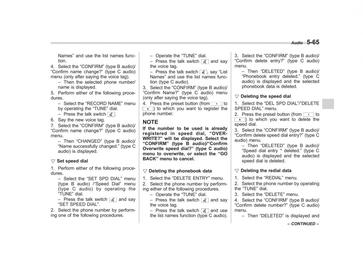 Subaru Outback Legacy IV 4 owners manual / page 248