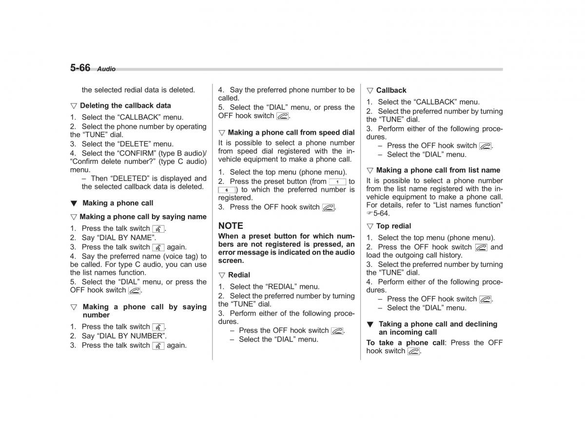 Subaru Outback Legacy IV 4 owners manual / page 249