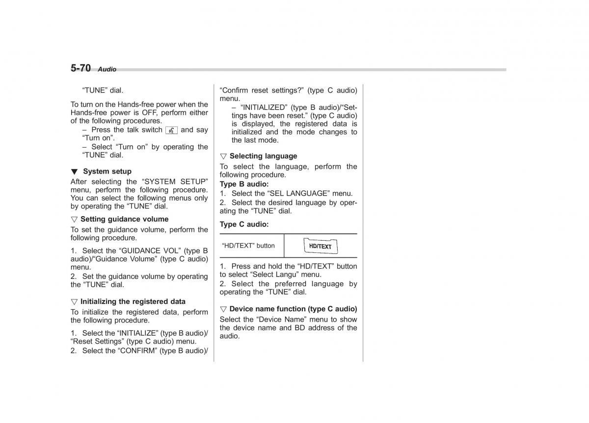 Subaru Outback Legacy IV 4 owners manual / page 253