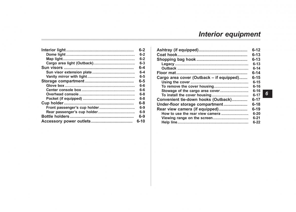 Subaru Outback Legacy IV 4 owners manual / page 254