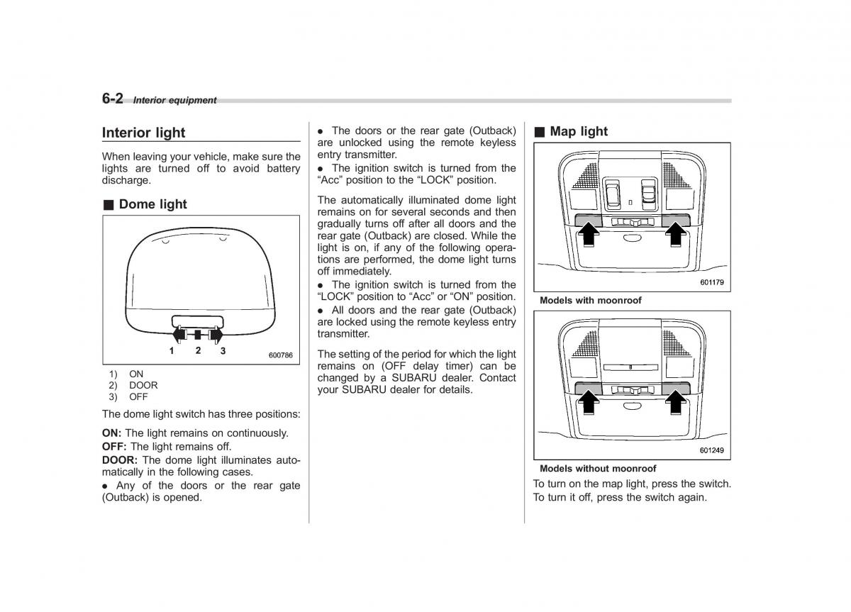 Subaru Outback Legacy IV 4 owners manual / page 255