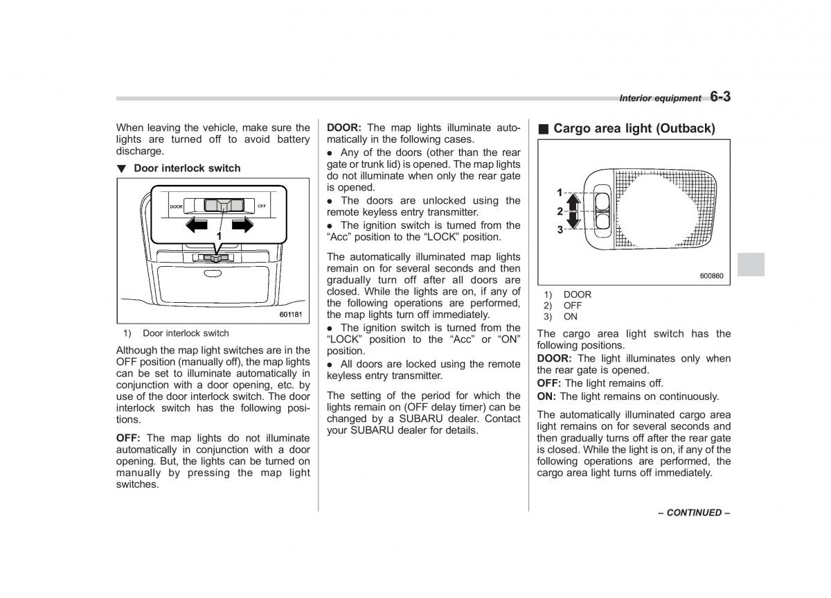 Subaru Outback Legacy IV 4 owners manual / page 256