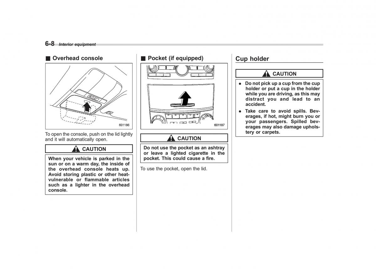 Subaru Outback Legacy IV 4 owners manual / page 261