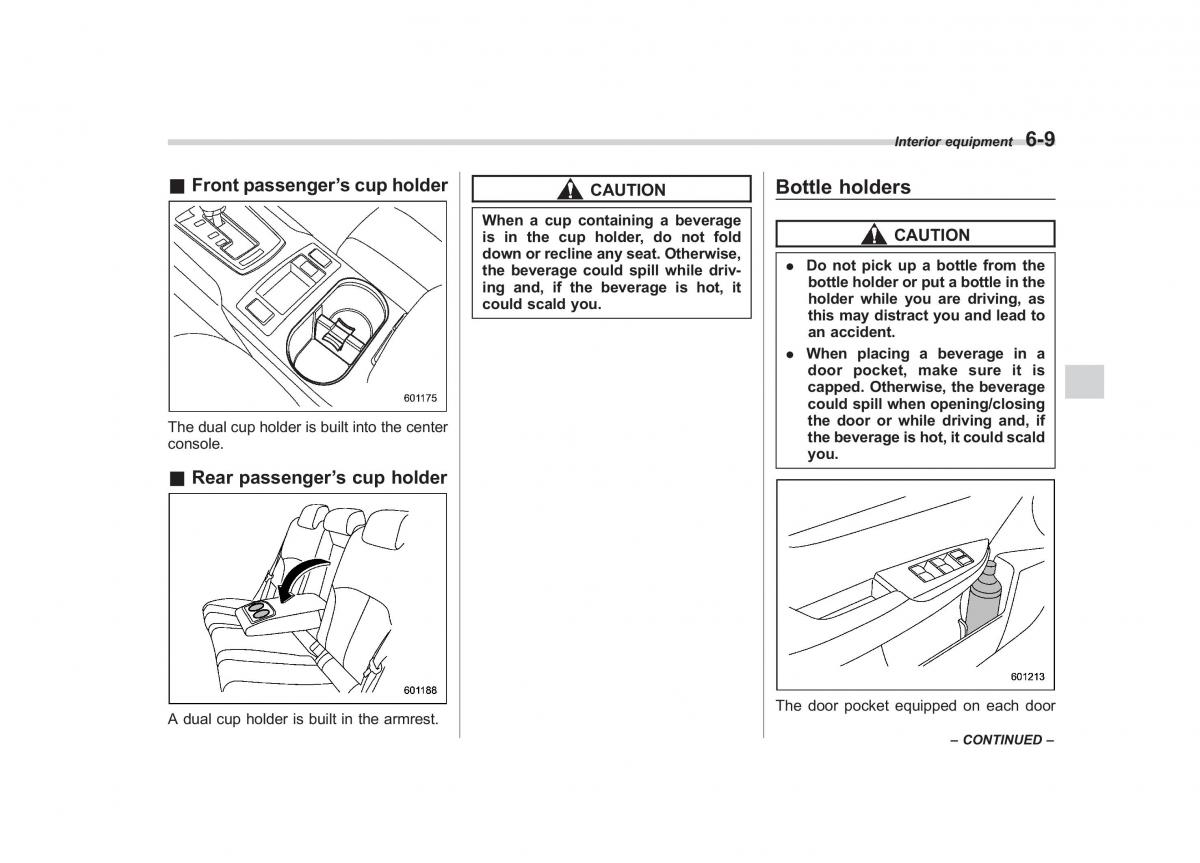 Subaru Outback Legacy IV 4 owners manual / page 262