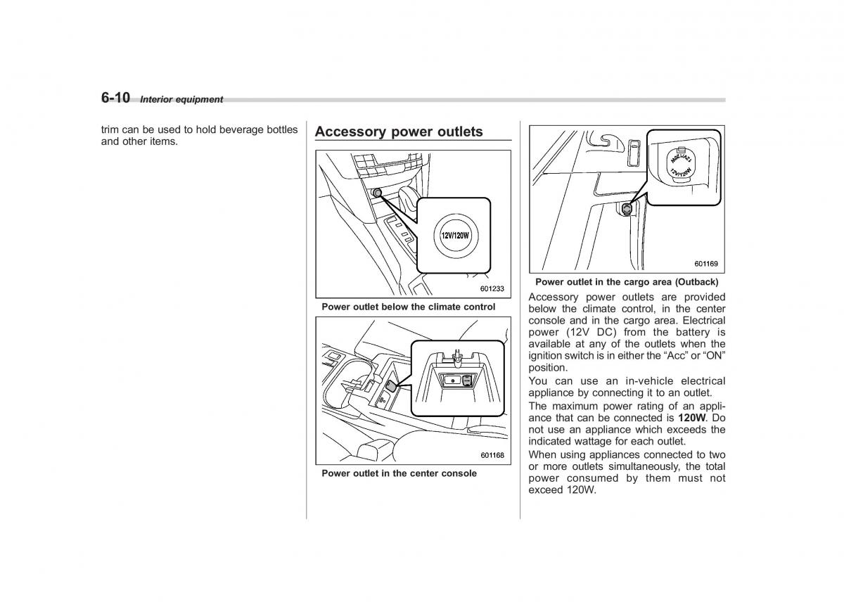 Subaru Outback Legacy IV 4 owners manual / page 263