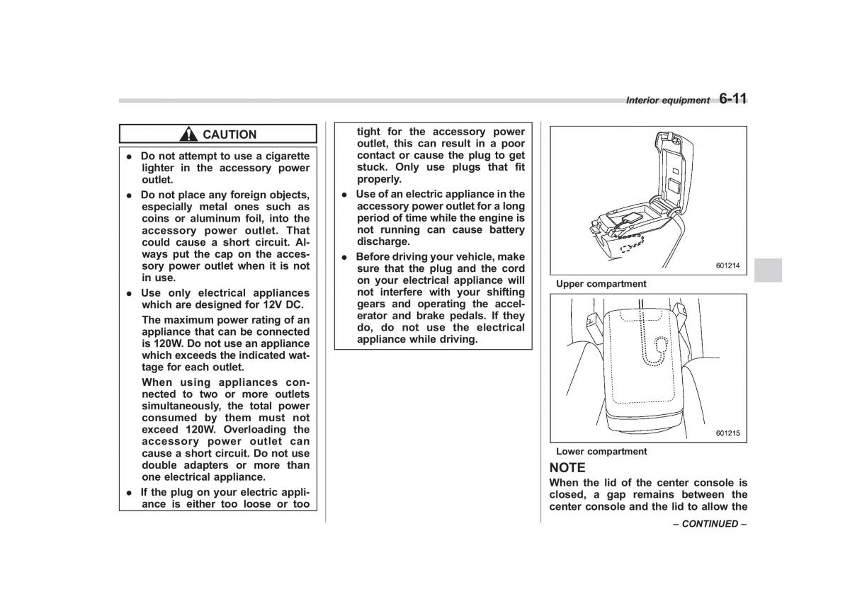 Subaru Outback Legacy IV 4 owners manual / page 264