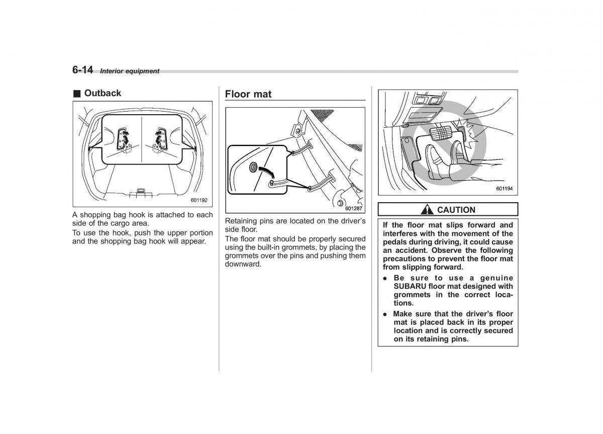 Subaru Outback Legacy IV 4 owners manual / page 267