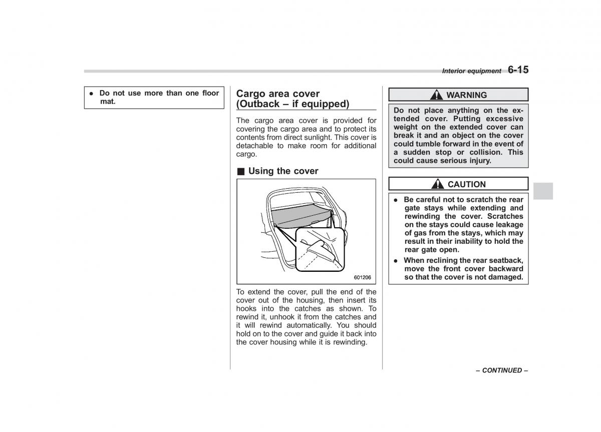 Subaru Outback Legacy IV 4 owners manual / page 268