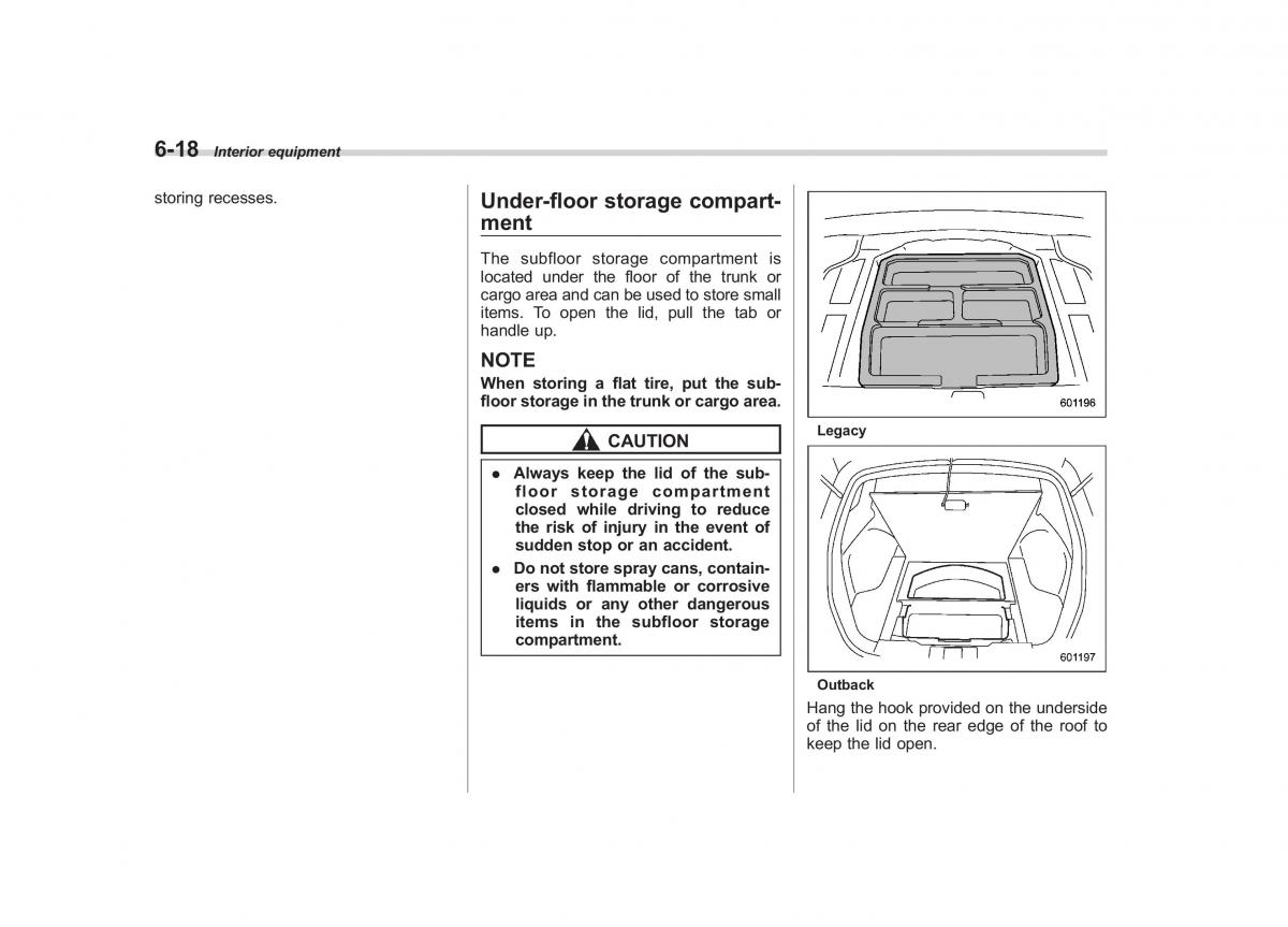 Subaru Outback Legacy IV 4 owners manual / page 271