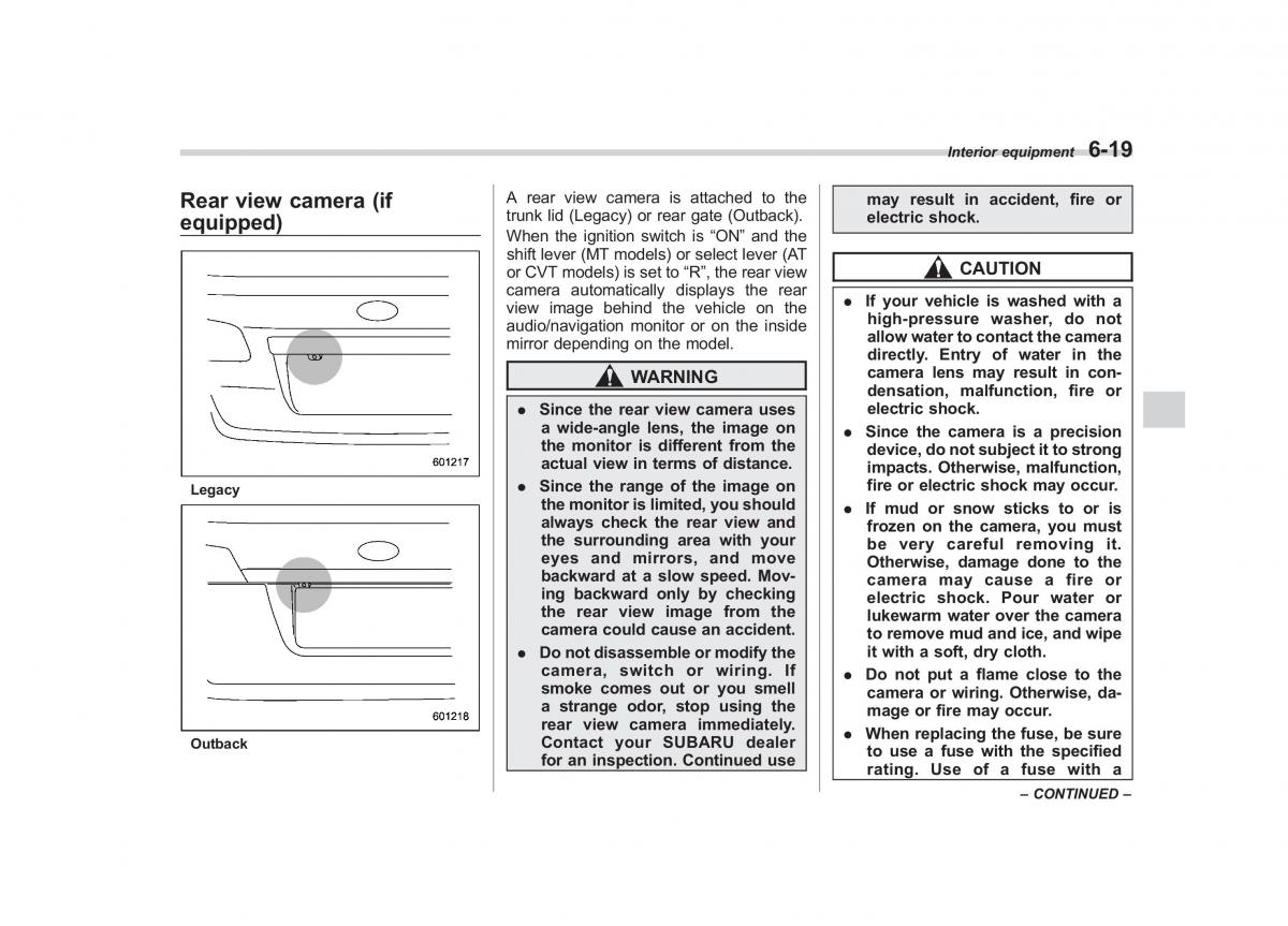 Subaru Outback Legacy IV 4 owners manual / page 272