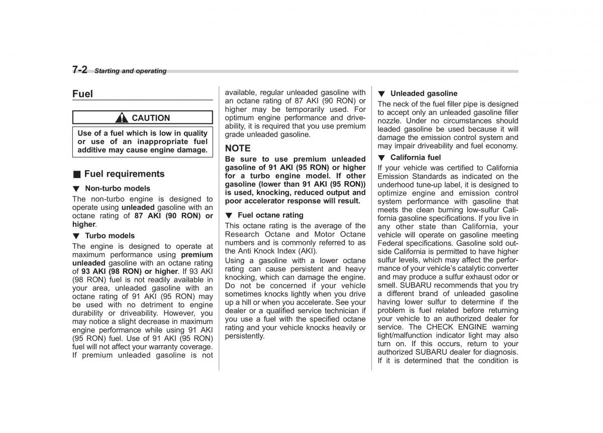 Subaru Outback Legacy IV 4 owners manual / page 279