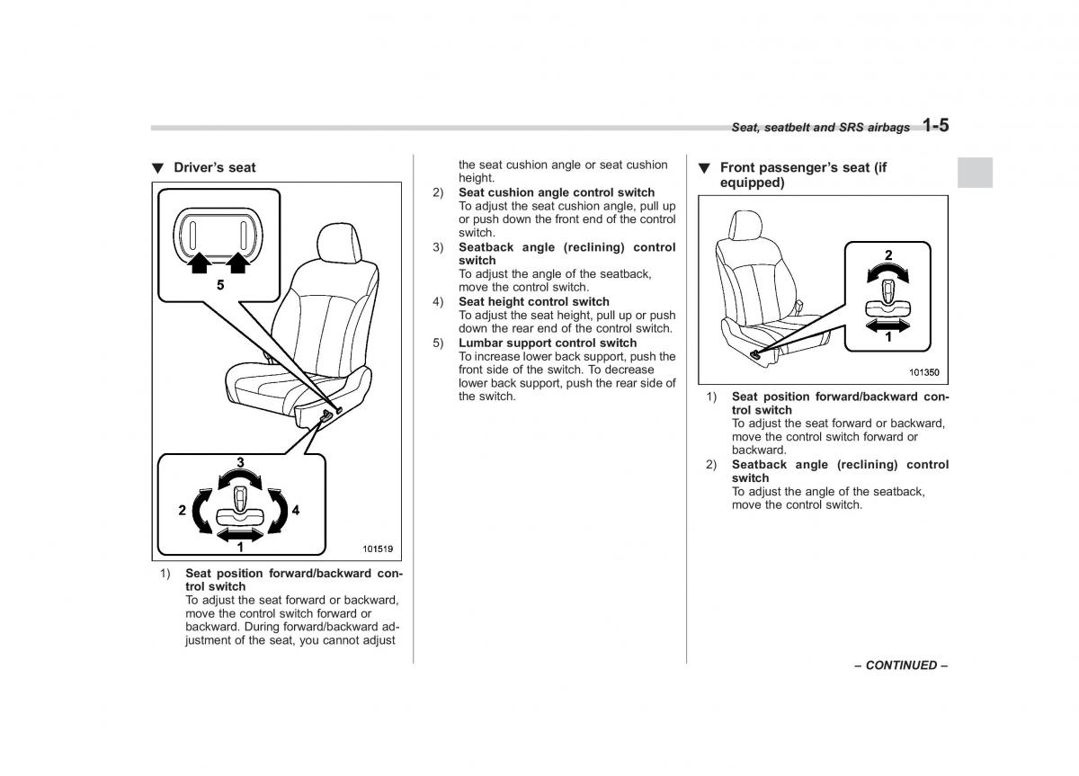 Subaru Outback Legacy IV 4 owners manual / page 28