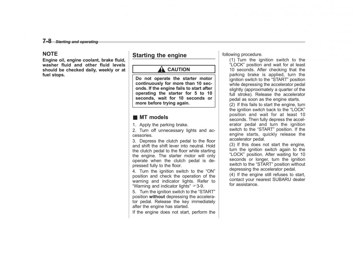 Subaru Outback Legacy IV 4 owners manual / page 285