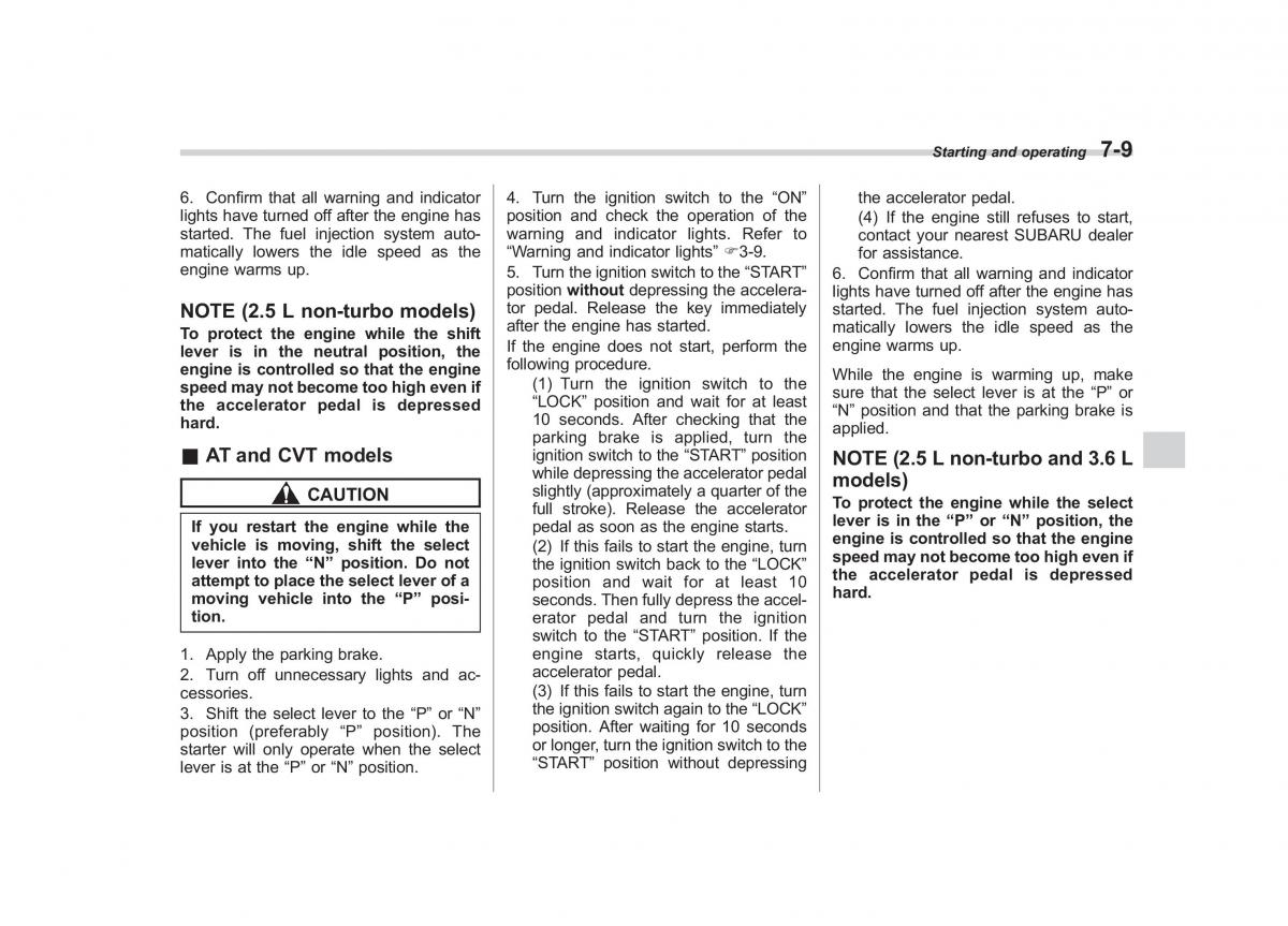 Subaru Outback Legacy IV 4 owners manual / page 286