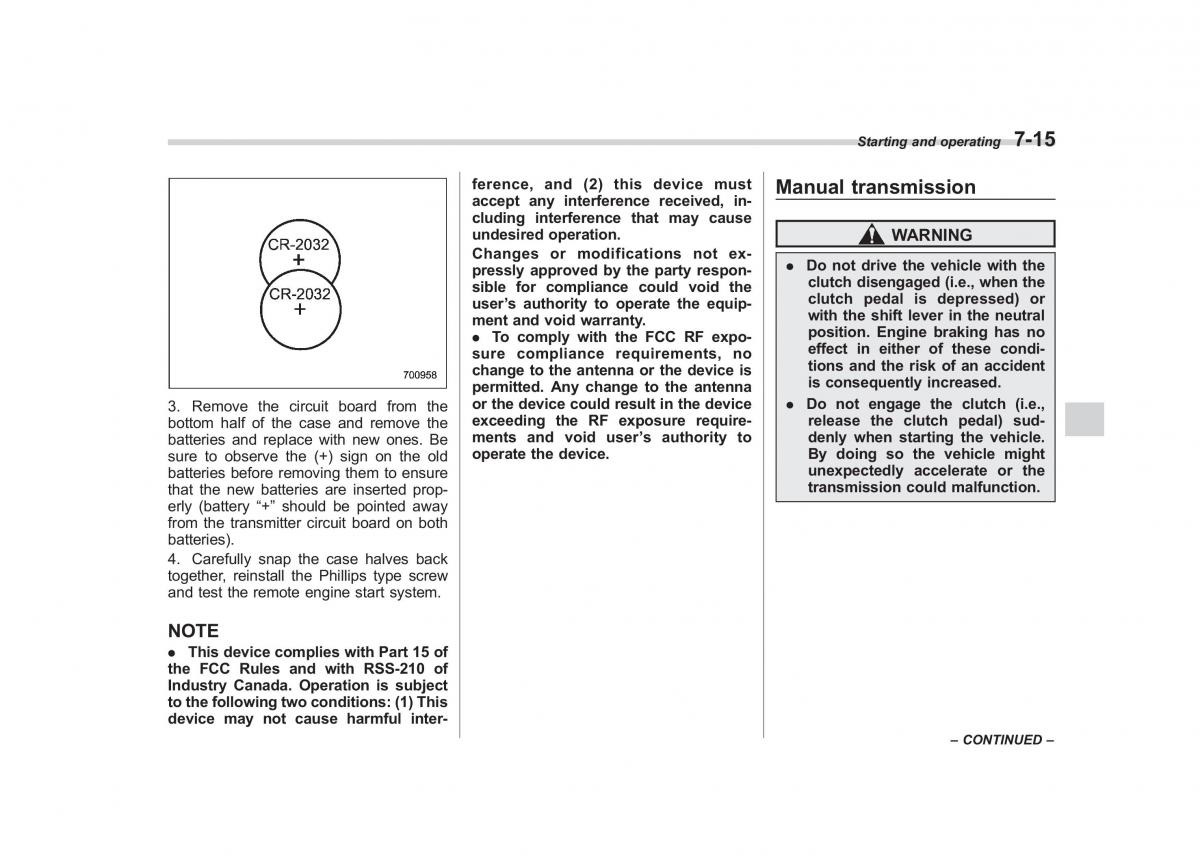 Subaru Outback Legacy IV 4 owners manual / page 292