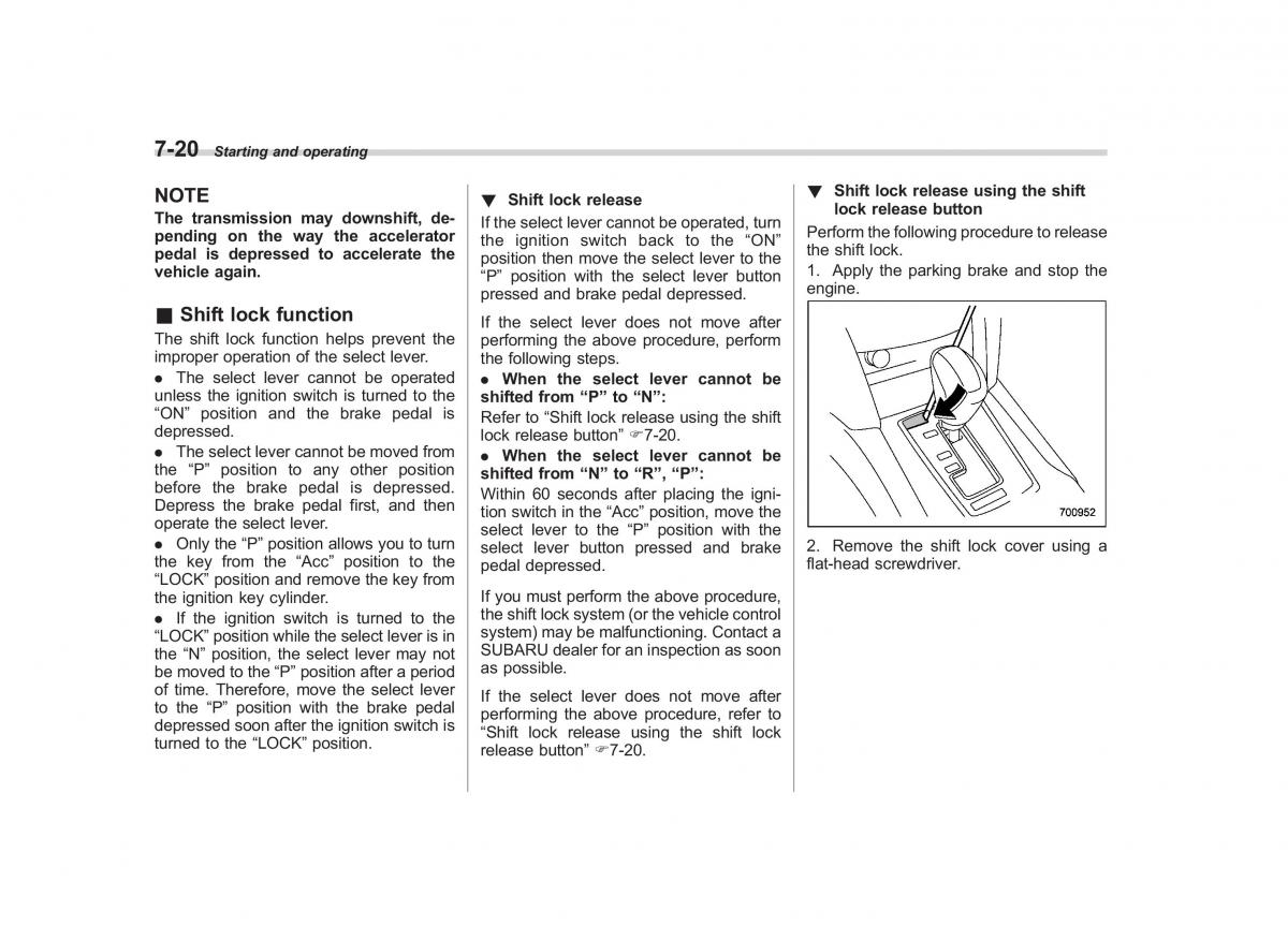 Subaru Outback Legacy IV 4 owners manual / page 297