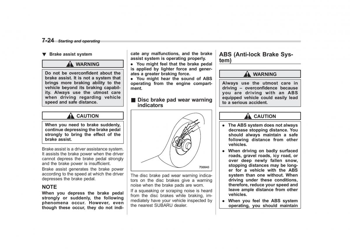 Subaru Outback Legacy IV 4 owners manual / page 301