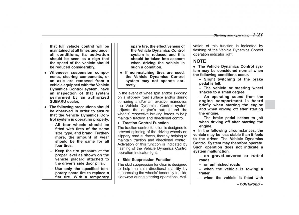 Subaru Outback Legacy IV 4 owners manual / page 304