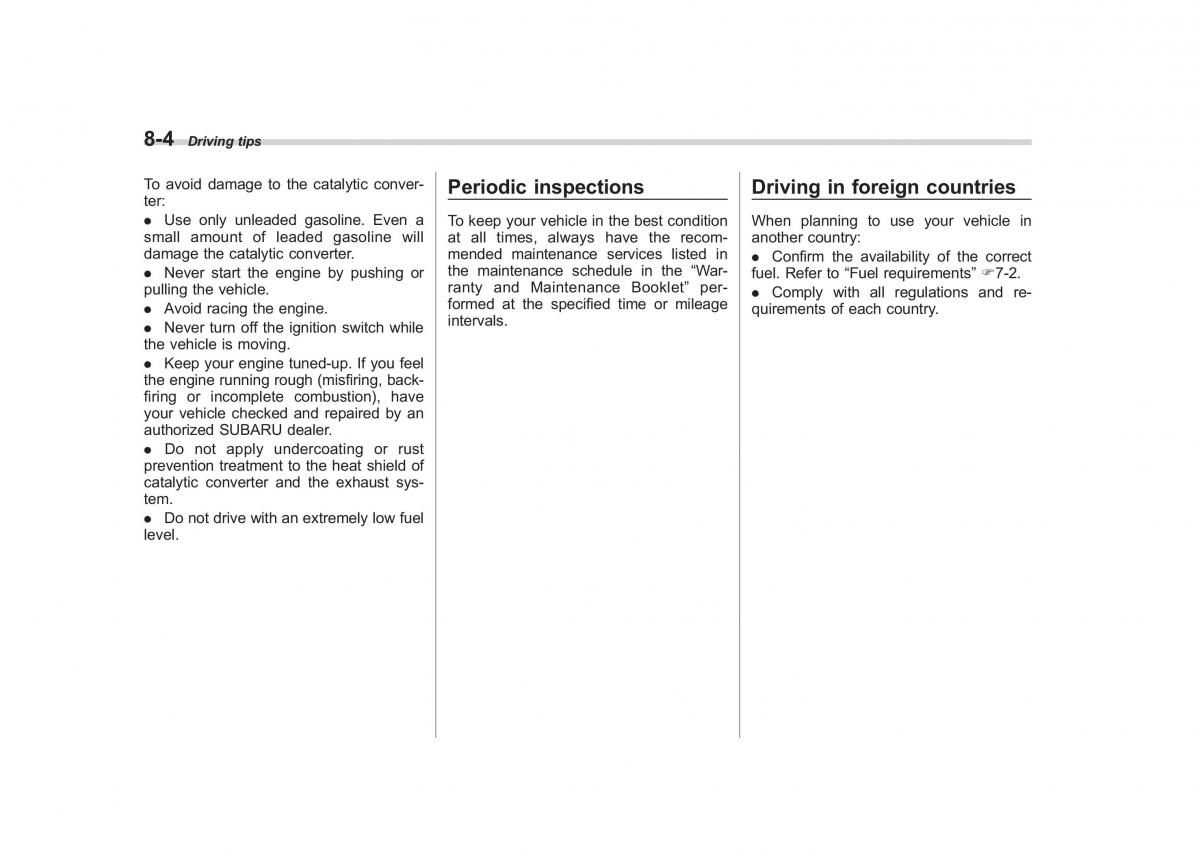 Subaru Outback Legacy IV 4 owners manual / page 319