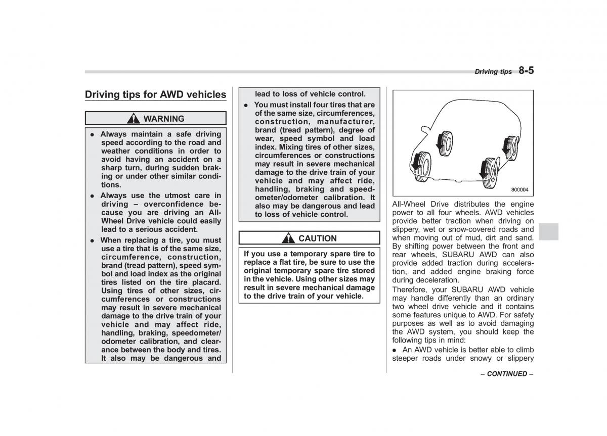 Subaru Outback Legacy IV 4 owners manual / page 320