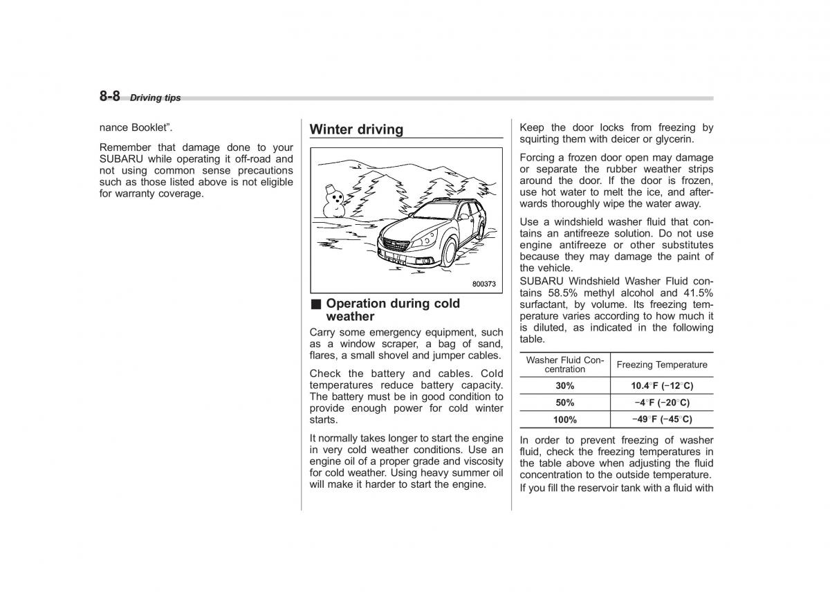 Subaru Outback Legacy IV 4 owners manual / page 323