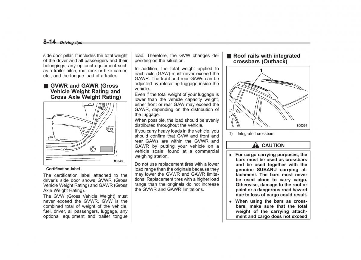 Subaru Outback Legacy IV 4 owners manual / page 329