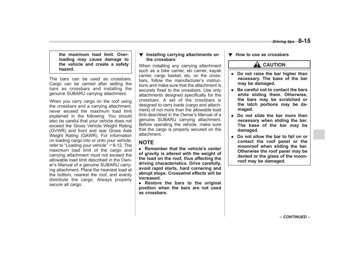 Subaru Outback Legacy IV 4 owners manual / page 330