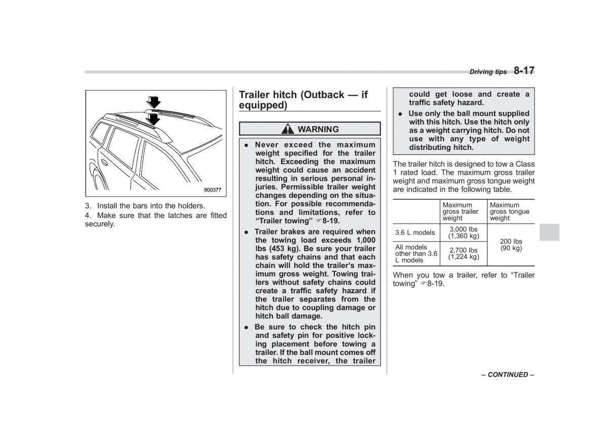 Subaru Outback Legacy IV 4 owners manual / page 332