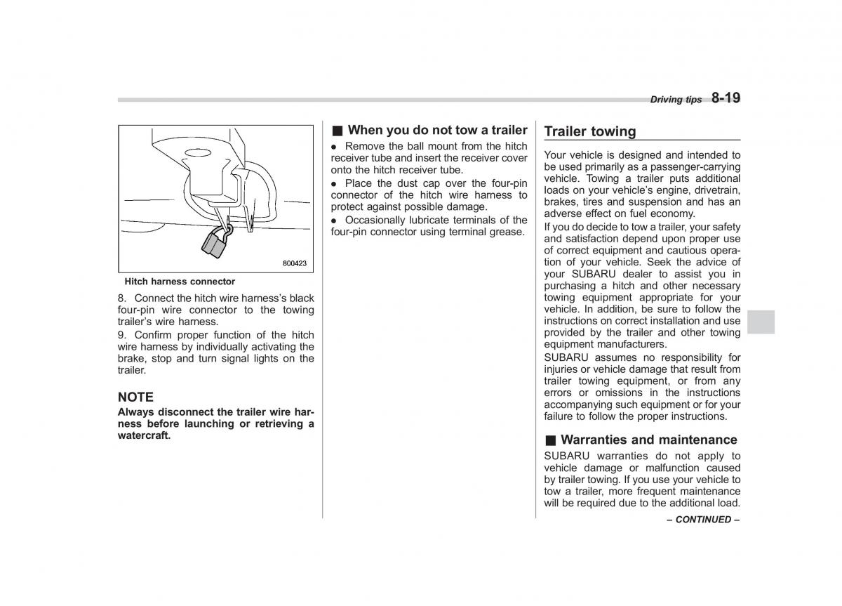 Subaru Outback Legacy IV 4 owners manual / page 334