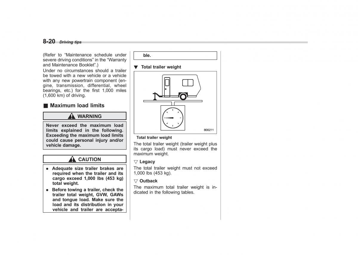 Subaru Outback Legacy IV 4 owners manual / page 335