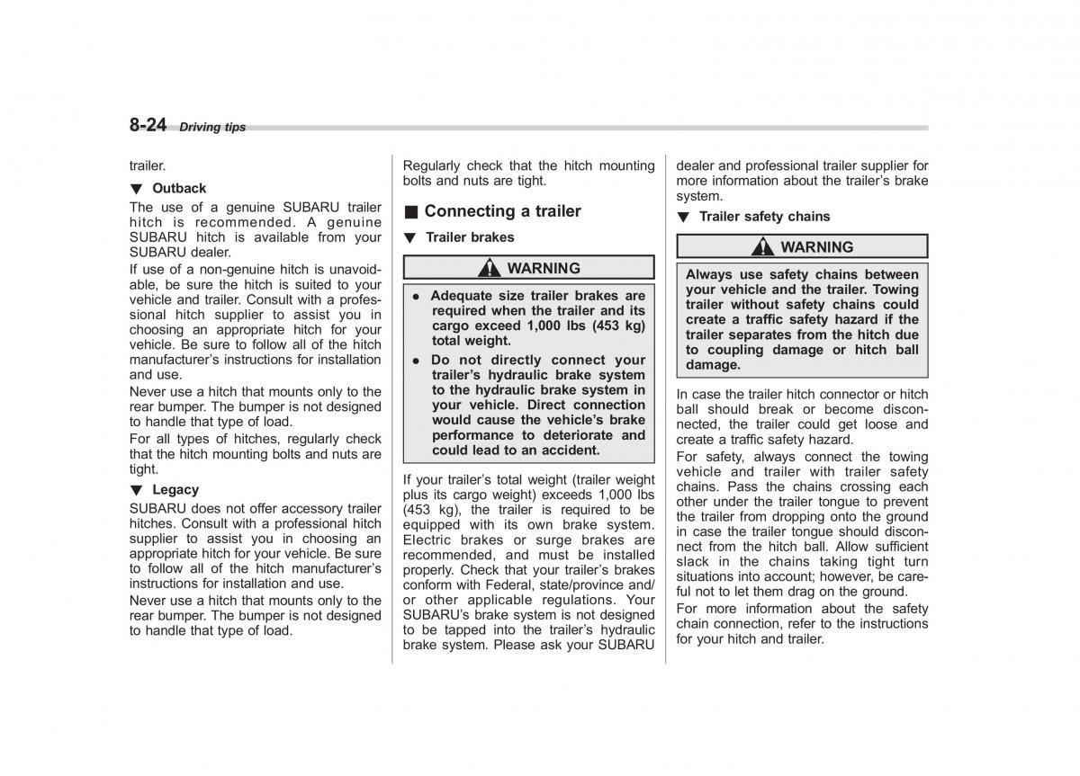 Subaru Outback Legacy IV 4 owners manual / page 339