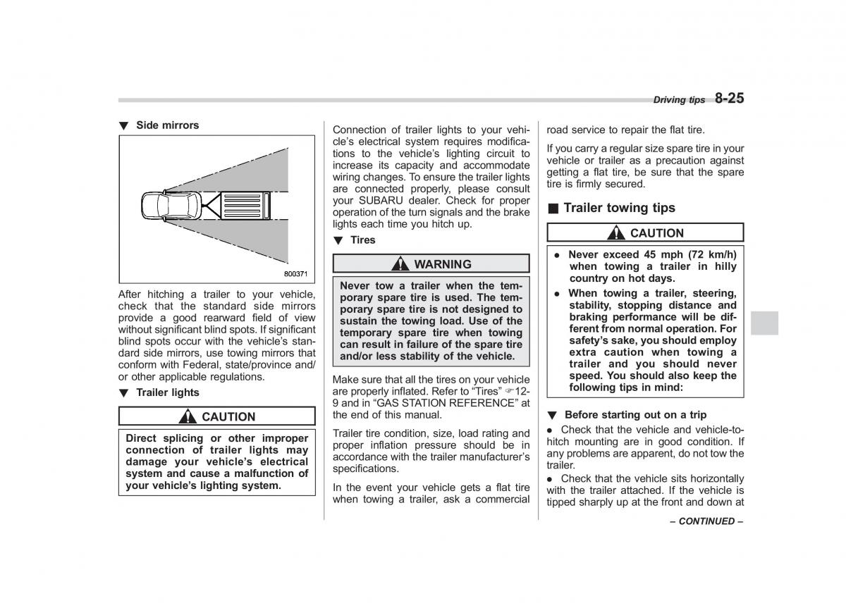 Subaru Outback Legacy IV 4 owners manual / page 340