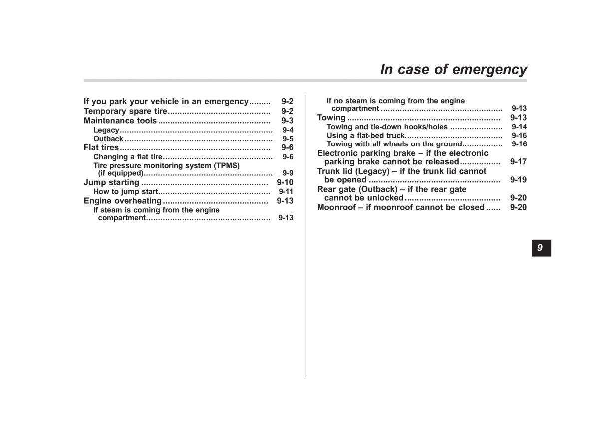 Subaru Outback Legacy IV 4 owners manual / page 344