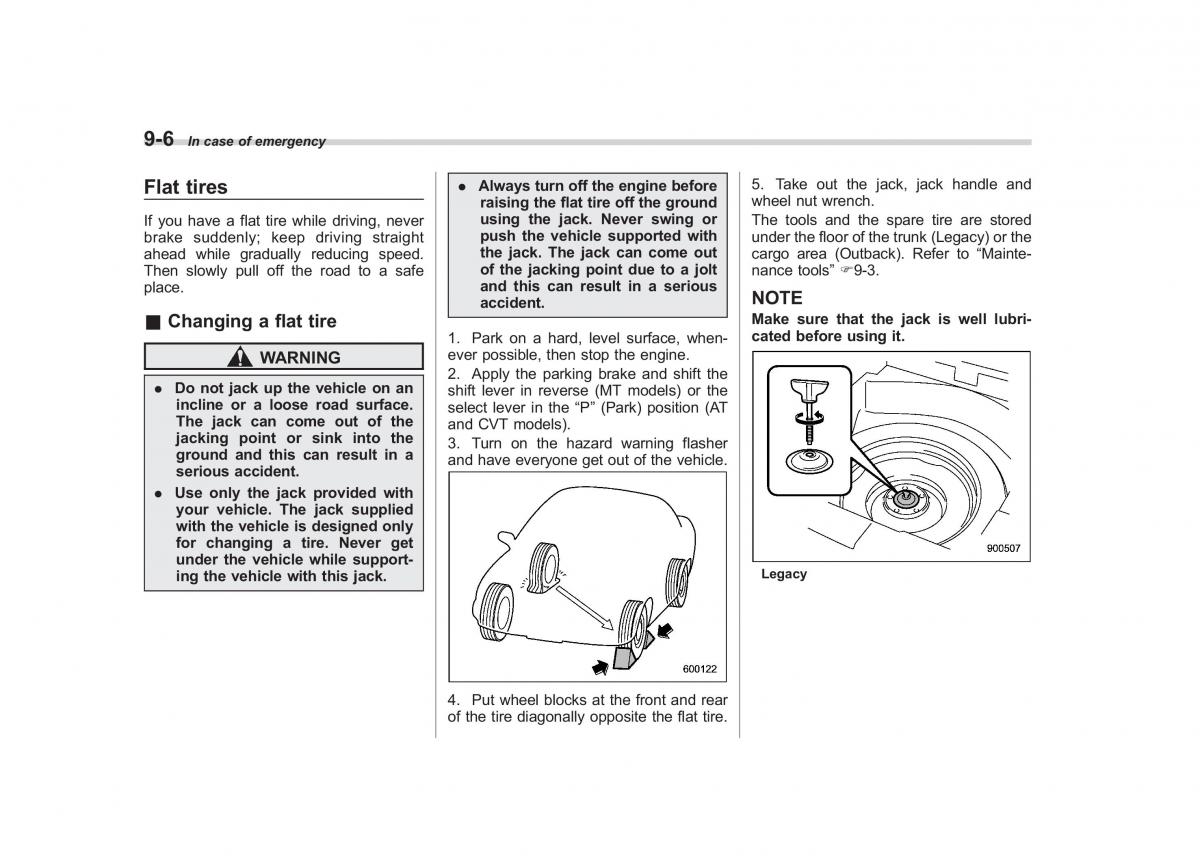 Subaru Outback Legacy IV 4 owners manual / page 349