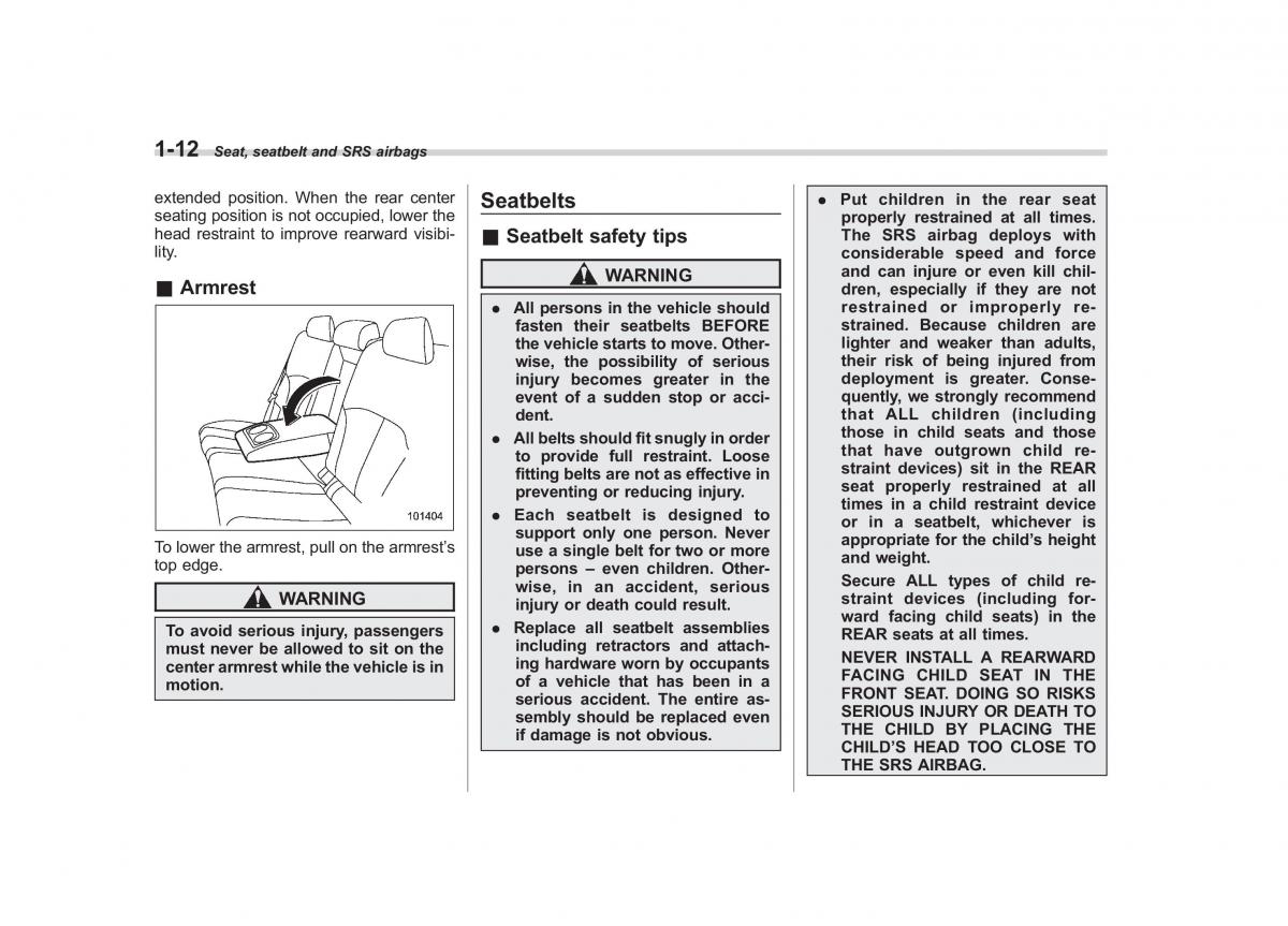 Subaru Outback Legacy IV 4 owners manual / page 35