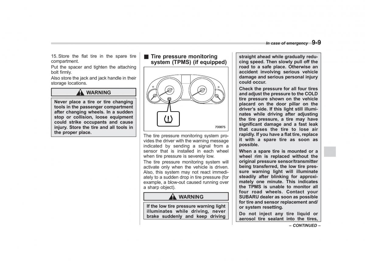 Subaru Outback Legacy IV 4 owners manual / page 352