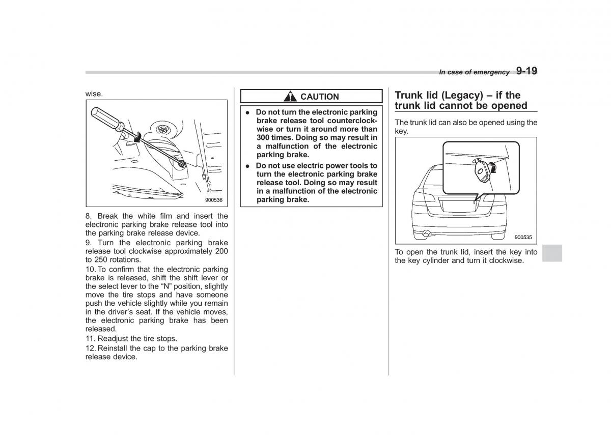 Subaru Outback Legacy IV 4 owners manual / page 362