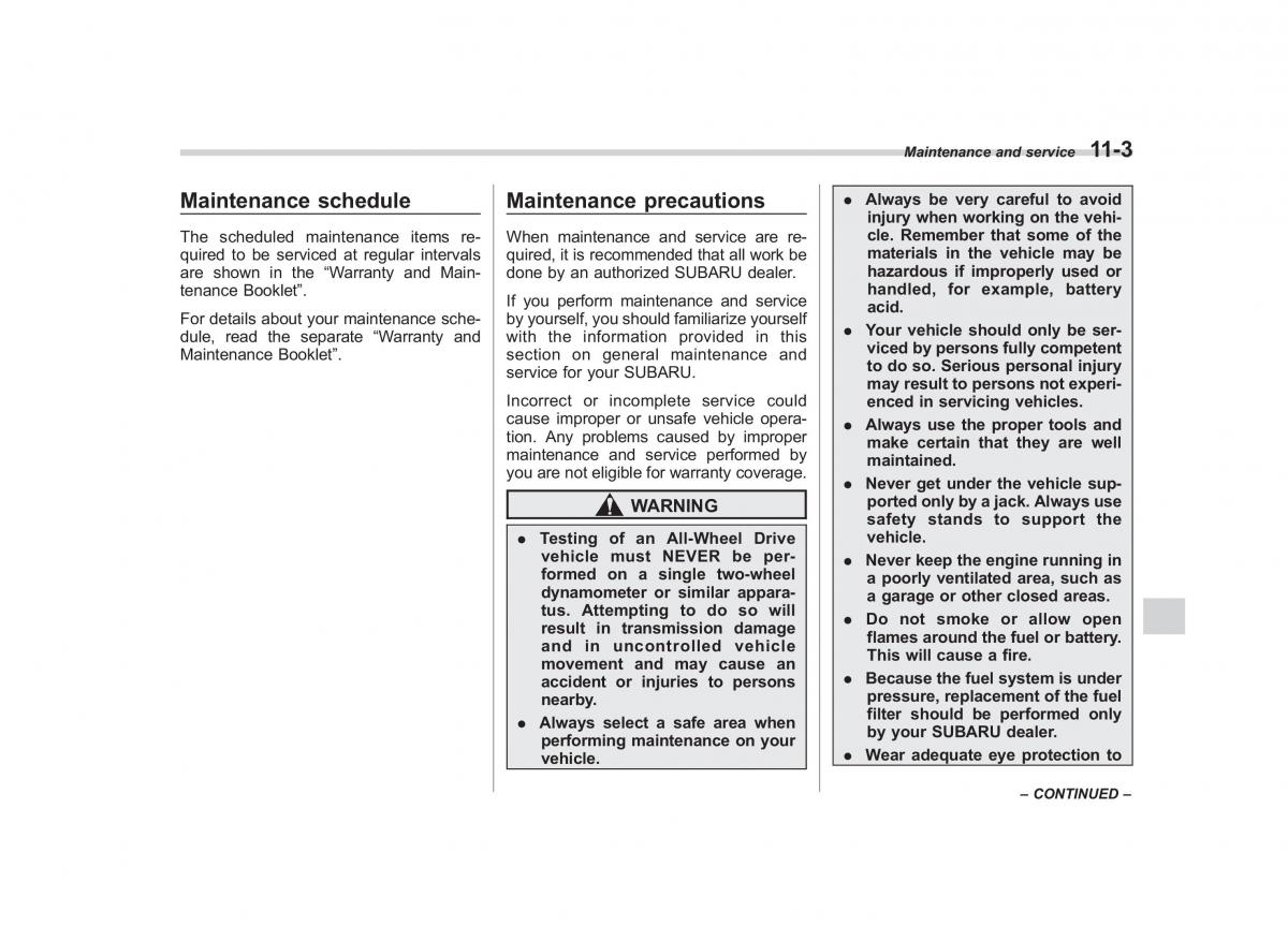 Subaru Outback Legacy IV 4 owners manual / page 374