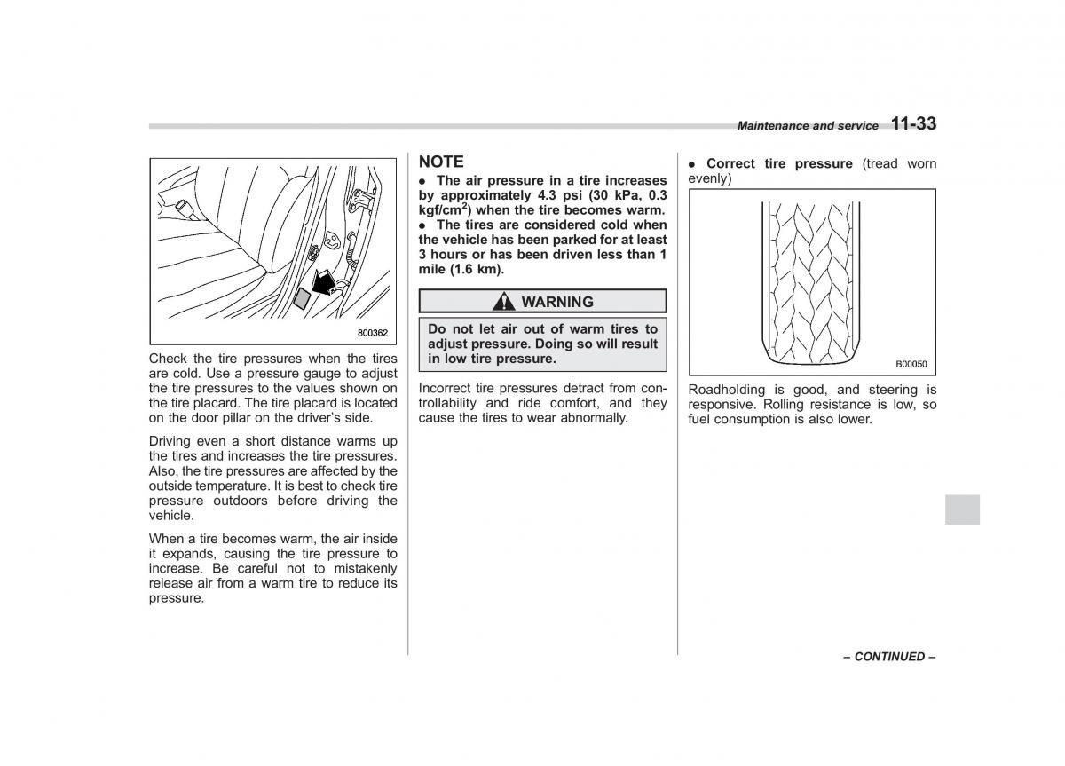 Subaru Outback Legacy IV 4 owners manual / page 404