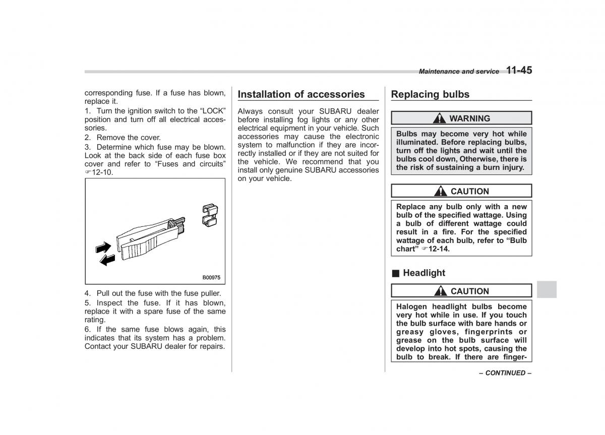 Subaru Outback Legacy IV 4 owners manual / page 416