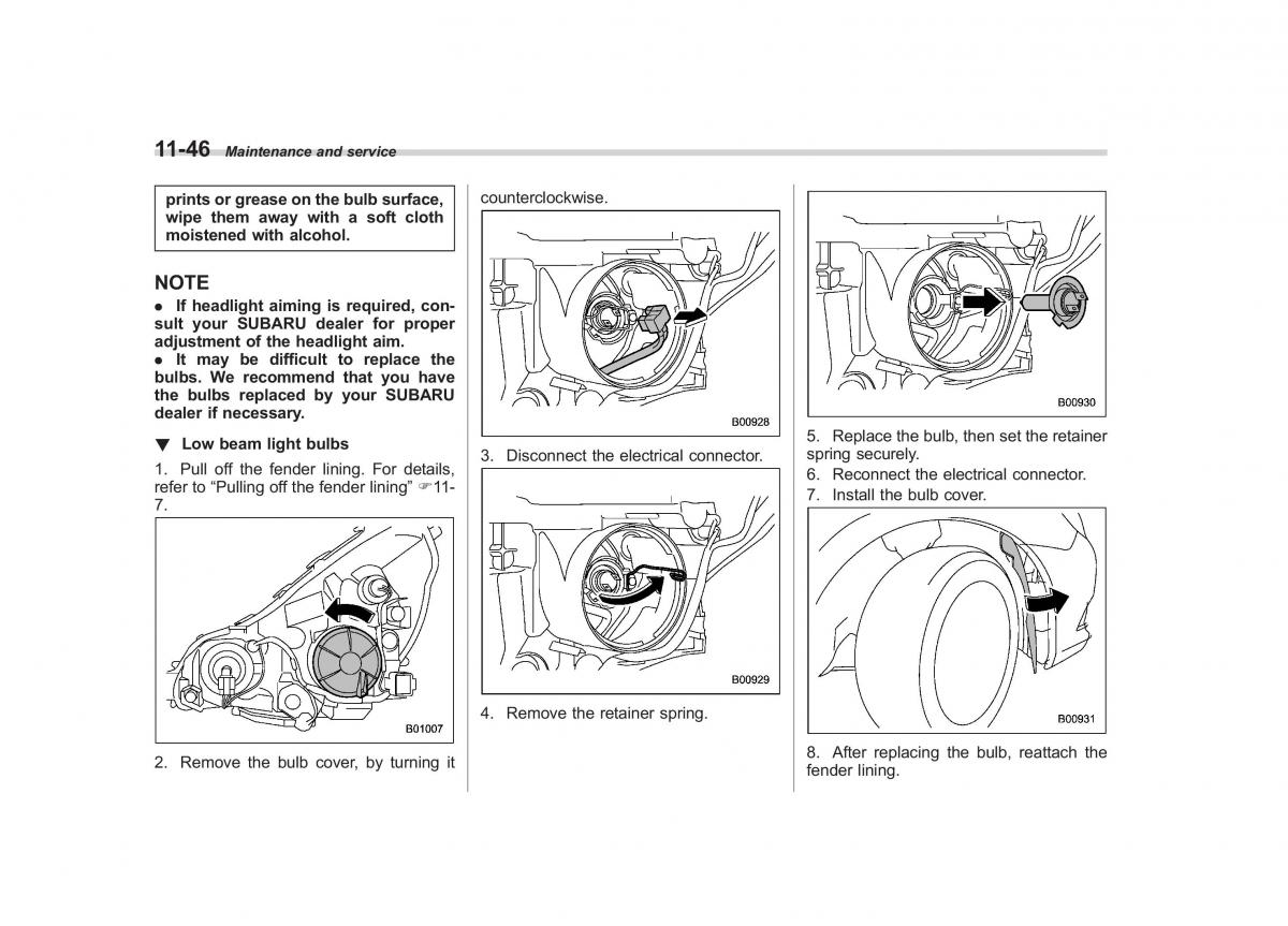 Subaru Outback Legacy IV 4 owners manual / page 417