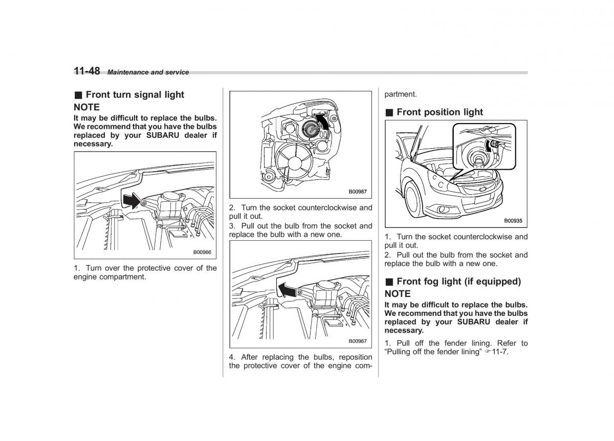 Subaru Outback Legacy IV 4 owners manual / page 419