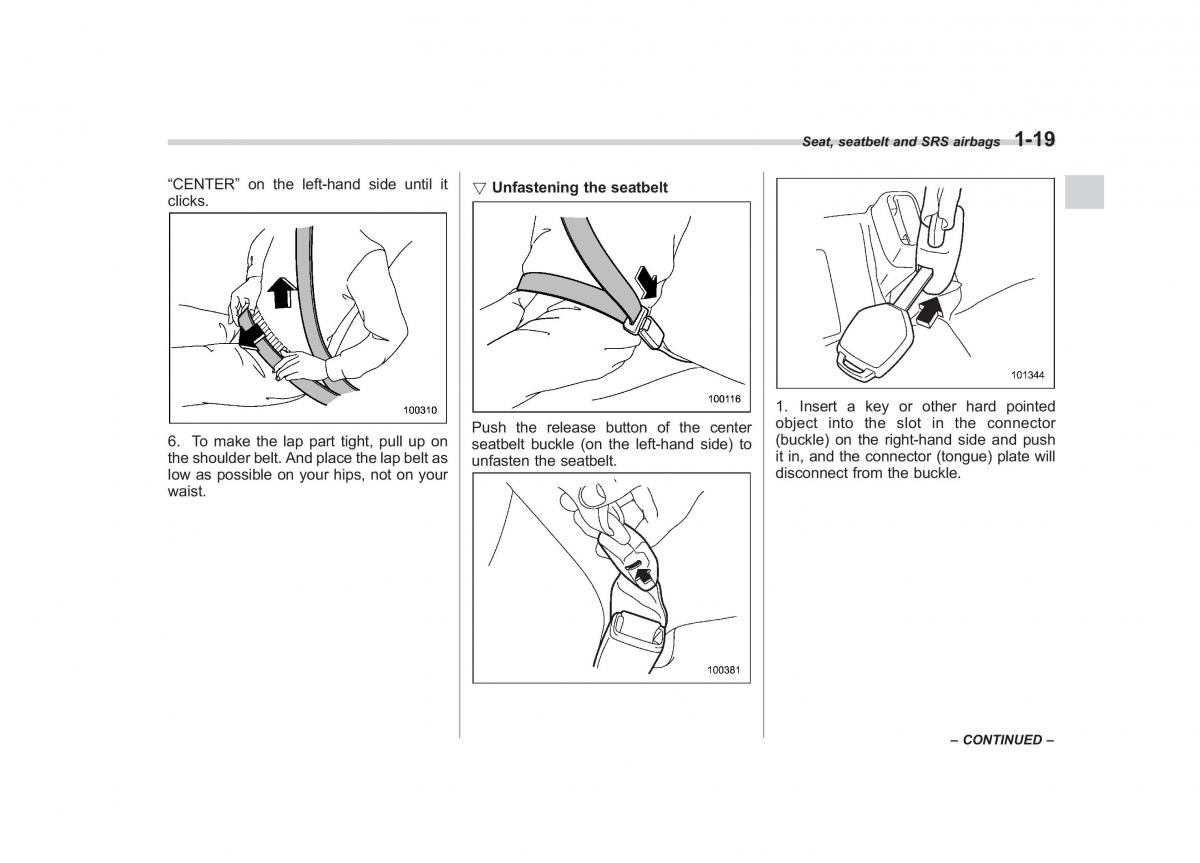 Subaru Outback Legacy IV 4 owners manual / page 42