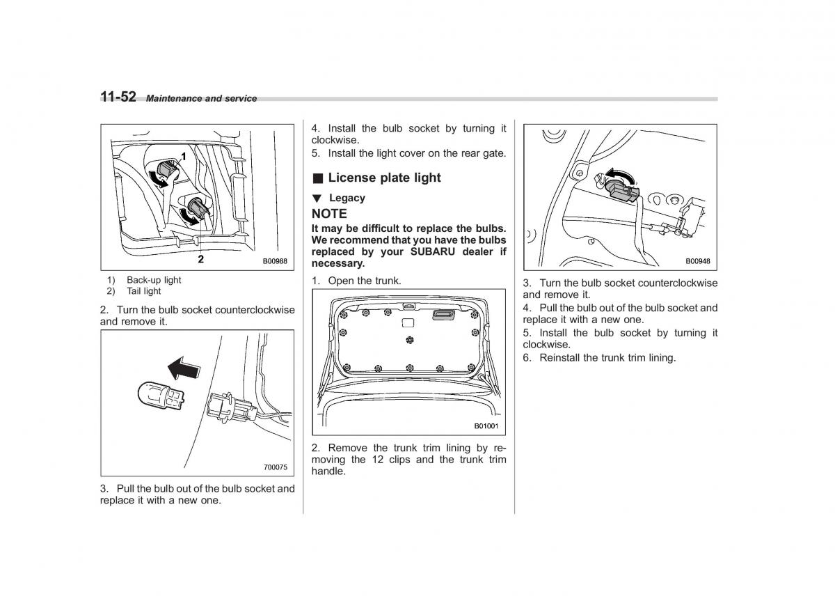 Subaru Outback Legacy IV 4 owners manual / page 423