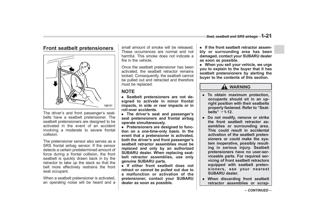 Subaru Outback Legacy IV 4 owners manual / page 44