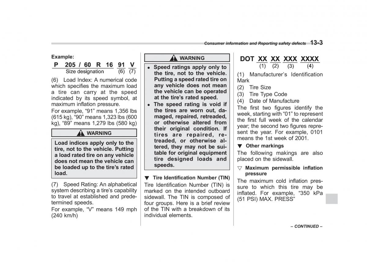 Subaru Outback Legacy IV 4 owners manual / page 448