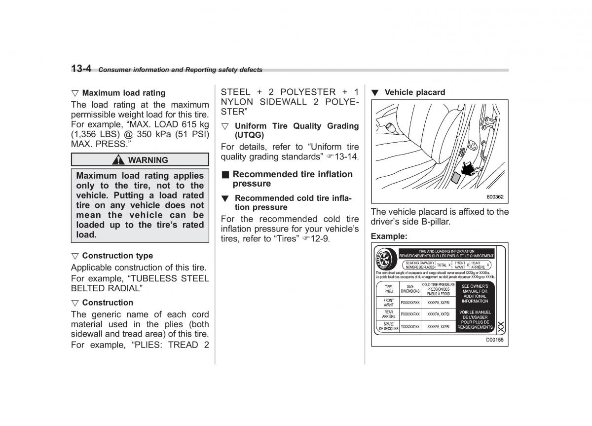 Subaru Outback Legacy IV 4 owners manual / page 449