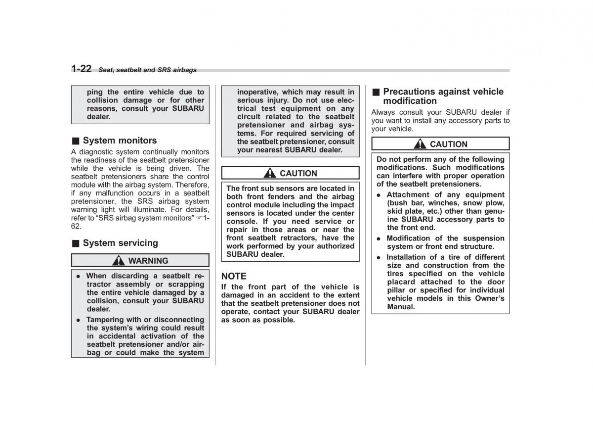 Subaru Outback Legacy IV 4 owners manual / page 45