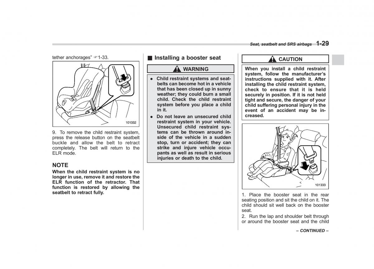 Subaru Outback Legacy IV 4 owners manual / page 52