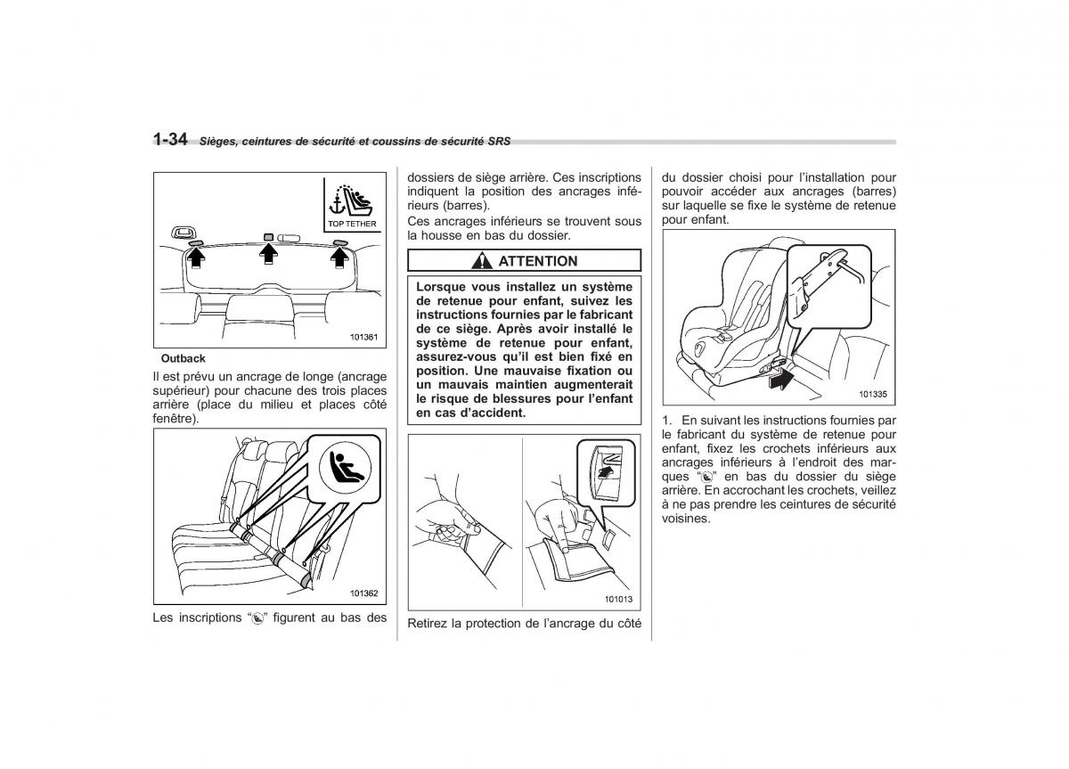 Subaru Outback Legacy IV 4 manuel du proprietaire / page 61